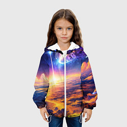 Куртка с капюшоном детская Космическая вселенная, цвет: 3D-белый — фото 2