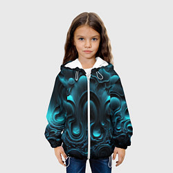 Куртка с капюшоном детская Космическая текстура, цвет: 3D-белый — фото 2