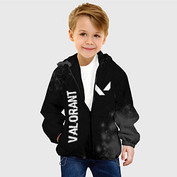 Куртка с капюшоном детская Valorant glitch на темном фоне: надпись, символ, цвет: 3D-черный — фото 2