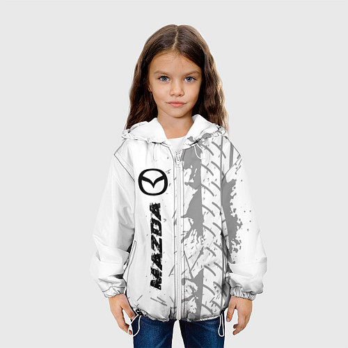 Детская куртка Mazda speed на светлом фоне со следами шин: по-вер / 3D-Белый – фото 3