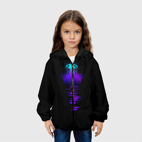 Детская куртка Луна SynthWave / 3D-Черный – фото 3
