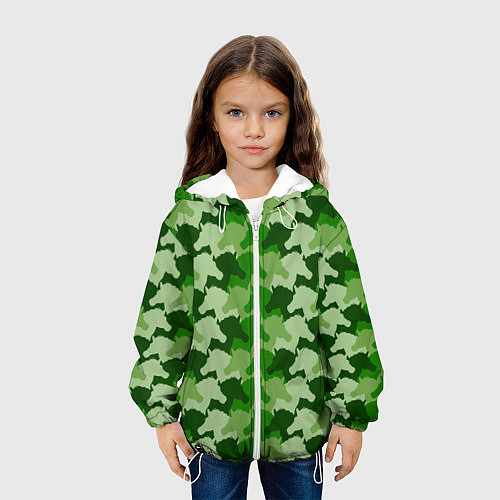 Детская куртка Лошади, Единороги - камуфляж / 3D-Белый – фото 3