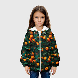 Куртка с капюшоном детская Яркие апельсины, цвет: 3D-белый — фото 2
