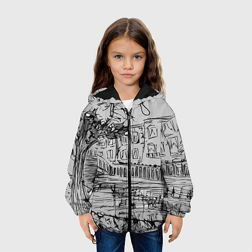 Детская куртка Иллюстрация картина / 3D-Черный – фото 3