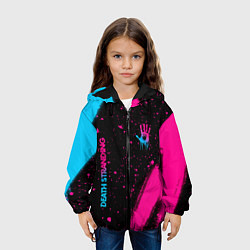 Куртка с капюшоном детская Death Stranding - neon gradient: надпись, символ, цвет: 3D-черный — фото 2
