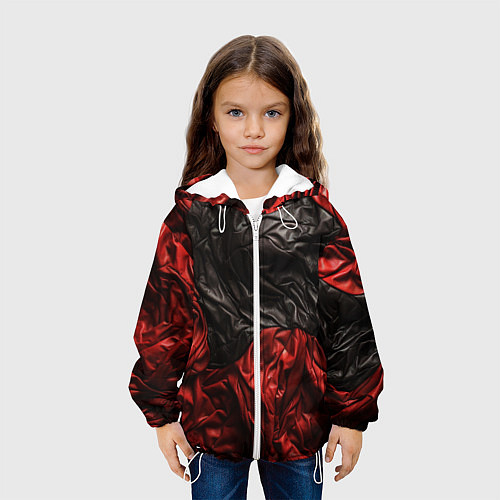 Детская куртка Black red texture / 3D-Белый – фото 3