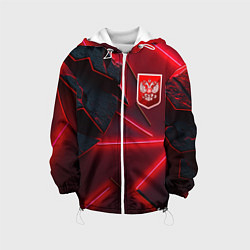 Куртка с капюшоном детская Красный герб РФ, цвет: 3D-белый