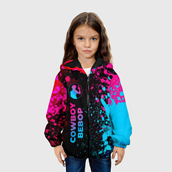 Куртка с капюшоном детская Cowboy Bebop - neon gradient: по-вертикали, цвет: 3D-черный — фото 2