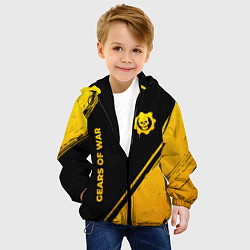 Куртка с капюшоном детская Gears of War - gold gradient: надпись, символ, цвет: 3D-черный — фото 2