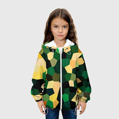 Детская куртка Мозаика зелёный / 3D-Белый – фото 3