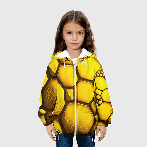 Детская куртка Желтые объемные плиты / 3D-Белый – фото 3