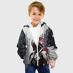 Куртка с капюшоном детская Кибернетический ксеноморф, цвет: 3D-белый — фото 2
