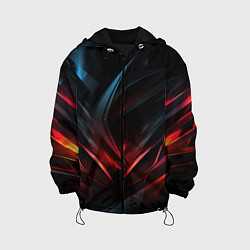 Куртка с капюшоном детская Black red abstract, цвет: 3D-черный