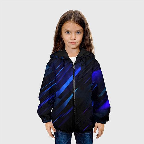 Детская куртка Blue black texture / 3D-Черный – фото 3