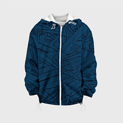 Куртка с капюшоном детская Стилизация трава тёмно-синий, цвет: 3D-белый