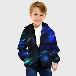 Куртка с капюшоном детская Blue abstract background, цвет: 3D-черный — фото 2