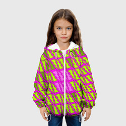 Куртка с капюшоном детская Ретро молнии розово-жёлтые, цвет: 3D-белый — фото 2