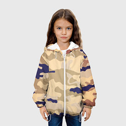 Куртка с капюшоном детская Камуфляжный узор веенний, цвет: 3D-белый — фото 2