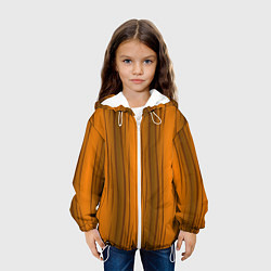 Куртка с капюшоном детская Текстура бревна вертикальные, цвет: 3D-белый — фото 2