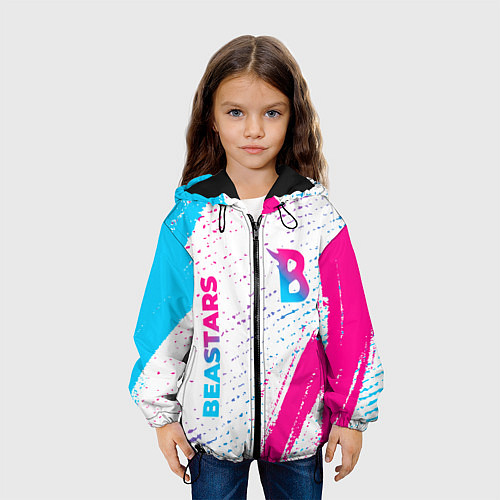 Детская куртка Beastars neon gradient style: надпись, символ / 3D-Черный – фото 3