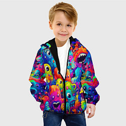 Куртка с капюшоном детская Кислотный трип, цвет: 3D-черный — фото 2