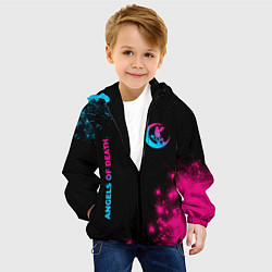 Куртка с капюшоном детская Angels of Death - neon gradient: надпись, символ, цвет: 3D-черный — фото 2