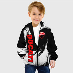 Куртка с капюшоном детская Ducati - мазки краски, цвет: 3D-черный — фото 2