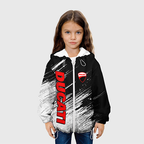 Детская куртка Ducati - потертости краски / 3D-Белый – фото 3