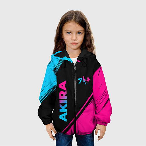 Детская куртка Akira - neon gradient: надпись, символ / 3D-Черный – фото 3