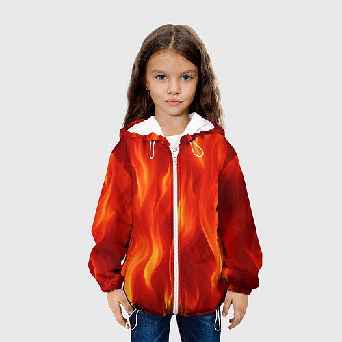 Детская куртка Огонь рыжий / 3D-Белый – фото 3