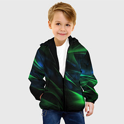 Куртка с капюшоном детская Dark green background, цвет: 3D-черный — фото 2