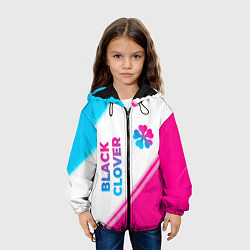 Куртка с капюшоном детская Black Clover neon gradient style: надпись, символ, цвет: 3D-черный — фото 2