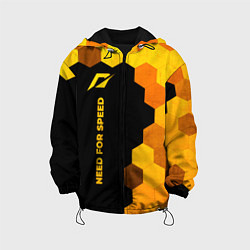 Куртка с капюшоном детская Need for Speed - gold gradient: по-вертикали, цвет: 3D-черный