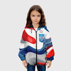 Куртка с капюшоном детская Герб России триколор, цвет: 3D-черный — фото 2
