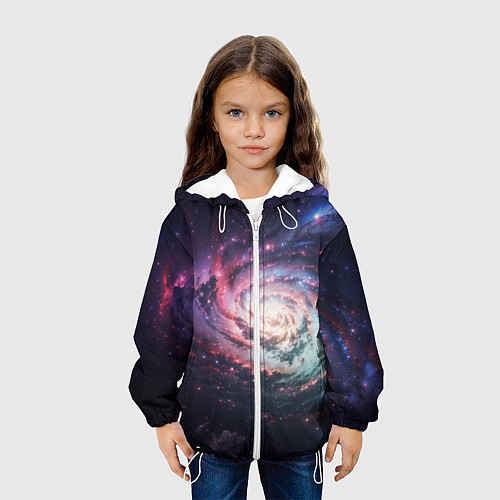 Детская куртка Спиральная галактика в космосе / 3D-Белый – фото 3