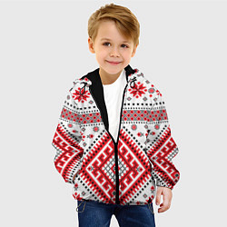 Куртка с капюшоном детская Удмуртская роспись, цвет: 3D-черный — фото 2