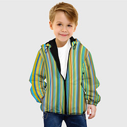 Куртка с капюшоном детская Вертикальные разноцветные пполсы, цвет: 3D-черный — фото 2
