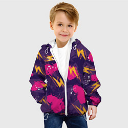 Куртка с капюшоном детская Абстрактные узоры паттерн, цвет: 3D-белый — фото 2