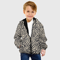 Куртка с капюшоном детская Зебра паттерн, цвет: 3D-черный — фото 2