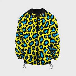 Куртка с капюшоном детская Кислотный леопард паттерн, цвет: 3D-черный
