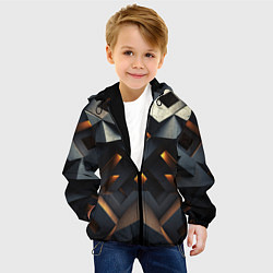 Куртка с капюшоном детская Объемные конструкция, цвет: 3D-черный — фото 2
