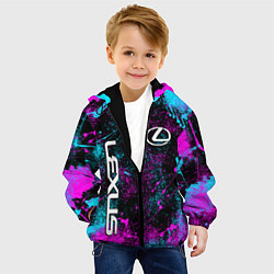 Куртка с капюшоном детская Lexus - неоновые брызги, цвет: 3D-черный — фото 2