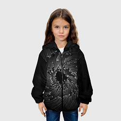 Куртка с капюшоном детская Абстракция черная дыра, цвет: 3D-черный — фото 2