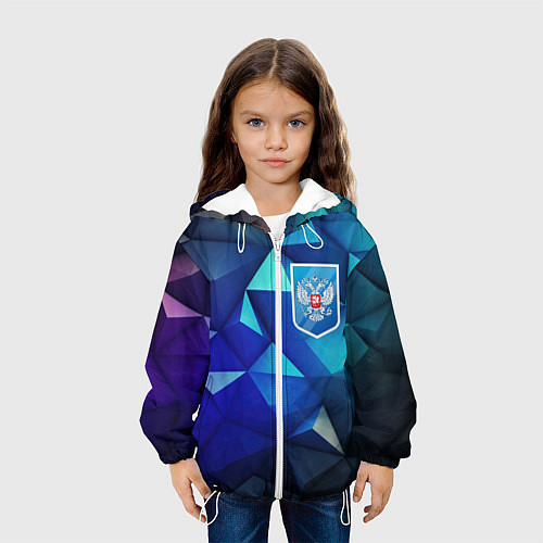 Детская куртка Russia blue abstract / 3D-Белый – фото 3