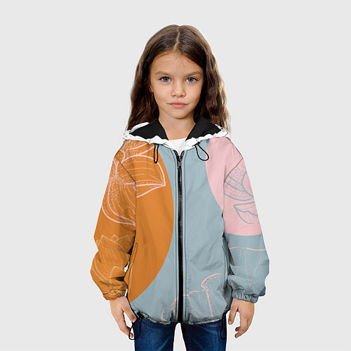 Детская куртка Минималистичный лотос / 3D-Черный – фото 3
