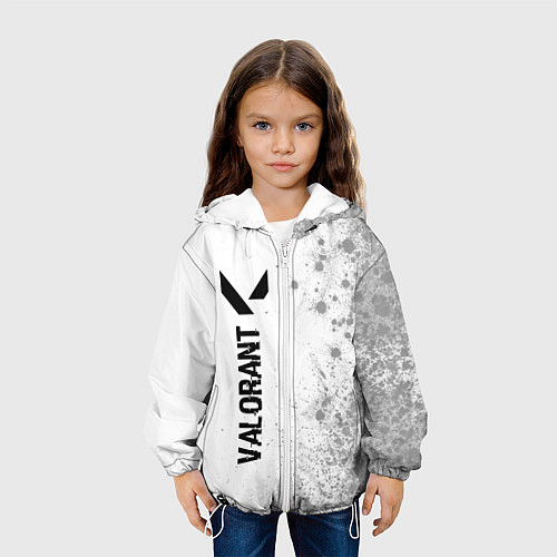 Детская куртка Valorant glitch на светлом фоне: по-вертикали / 3D-Белый – фото 3