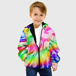 Куртка с капюшоном детская Красивый тай дай, цвет: 3D-черный — фото 2