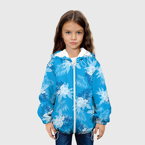 Детская куртка Синие цветы - Vice city - new ver / 3D-Белый – фото 3