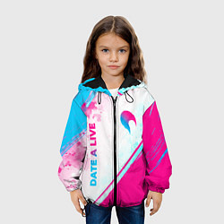 Куртка с капюшоном детская Date A Live neon gradient style: надпись, символ, цвет: 3D-черный — фото 2