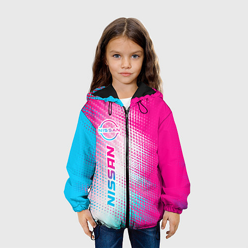 Детская куртка Nissan neon gradient style: по-вертикали / 3D-Черный – фото 3